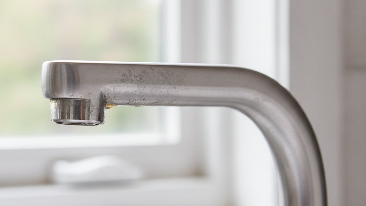 stainless steel faucet discolored